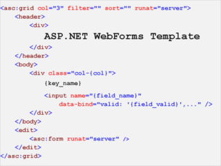 ASP.NET WebForms Template - High development technology